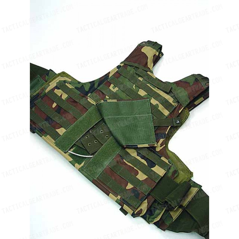 Molle Combat Strike Plate Carrier CIRAS Vest Camo Woodland