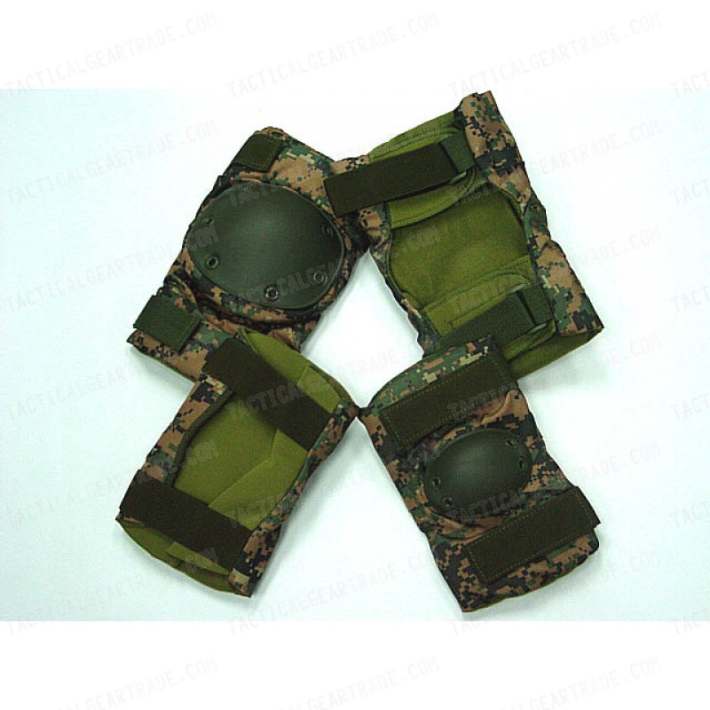 SWAT Special Force Knee & Elbow Pads Digital Camo Woodland