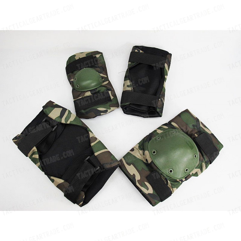 SWAT Special Force Knee & Elbow Pads Camo Woodland