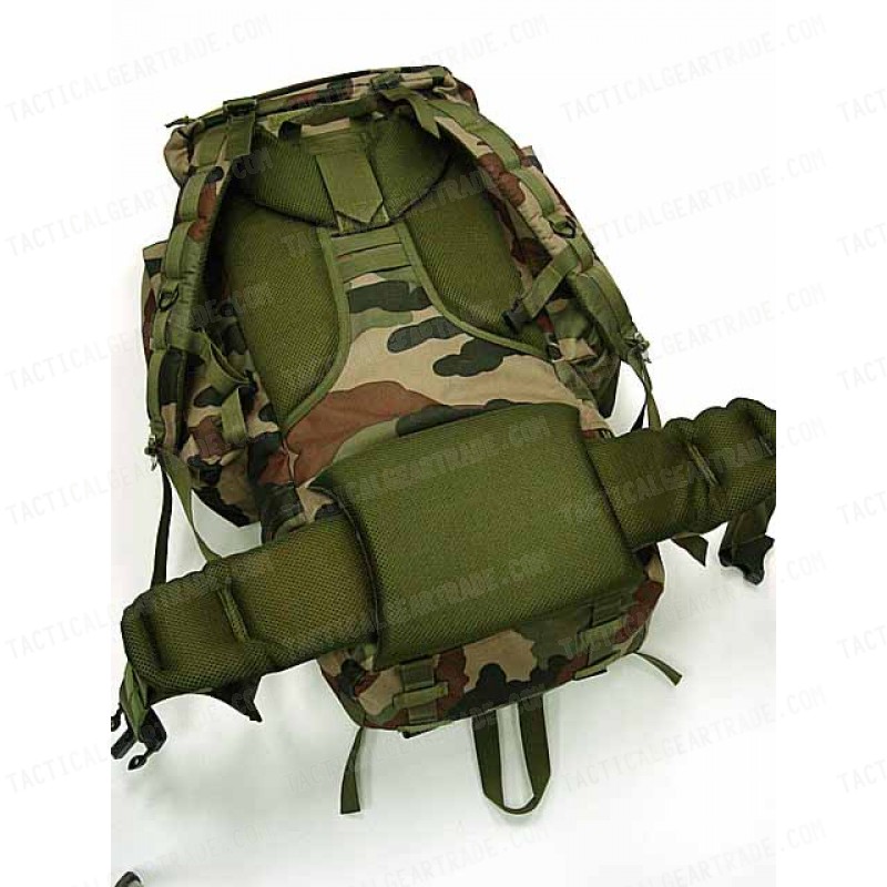 65L Combat Rucksack Camping Backpack Camo Woodland