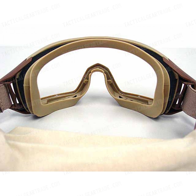 Airsoft Tactical Desert Goggle Glasses with 3 Lens Tan