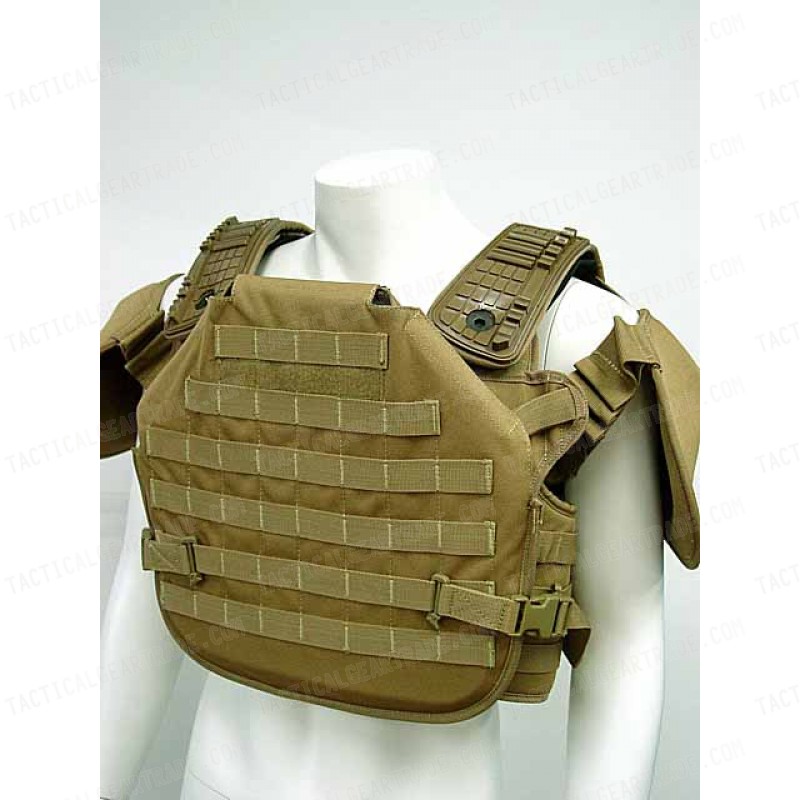 Tactical Molle Plate Carrier Recon Armor Vest Coyote Brown