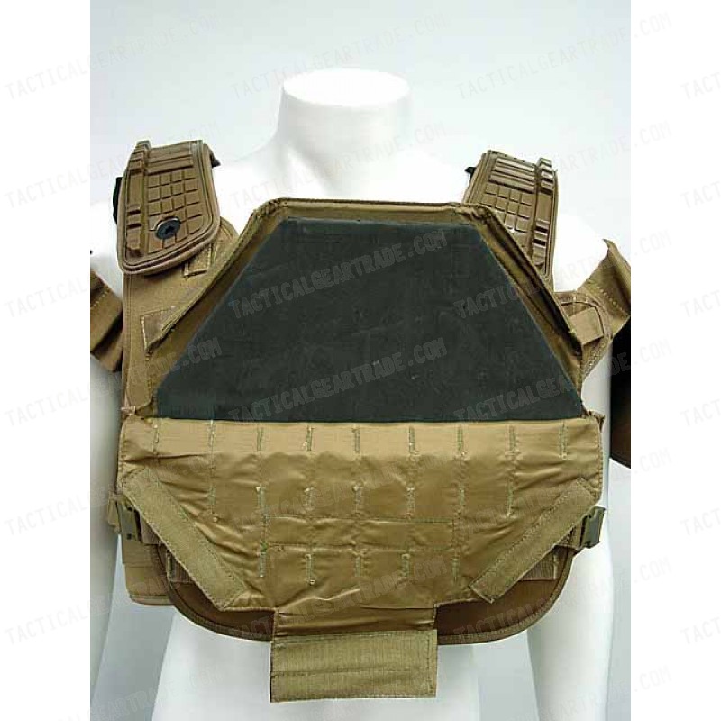 Tactical Molle Plate Carrier Recon Armor Vest Coyote Brown