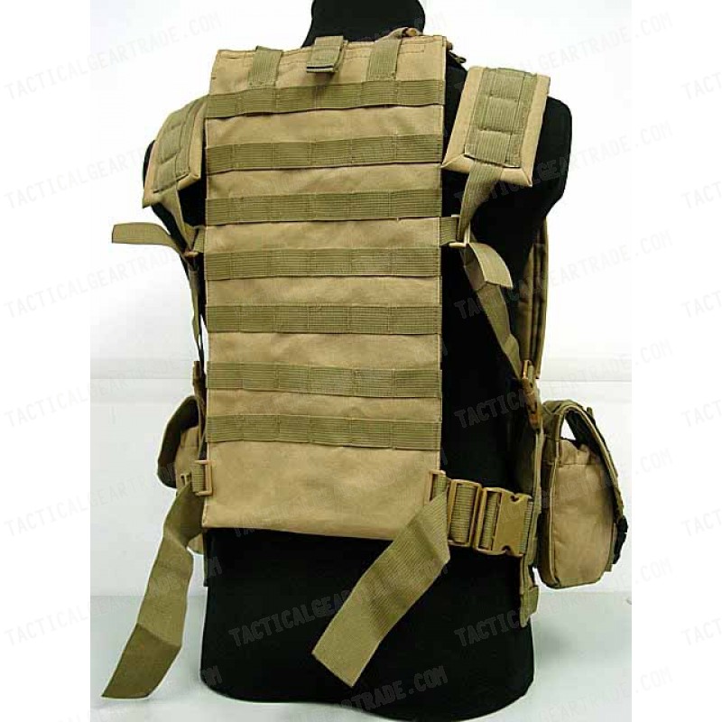 Airsoft Molle Canteen Hydration Combat RRV Vest Coyote Brown