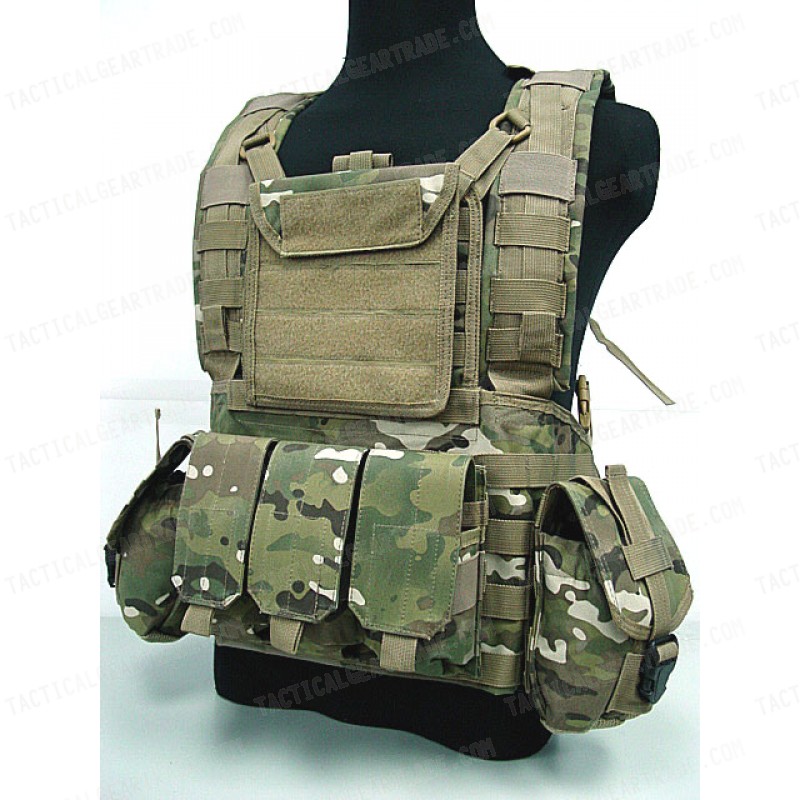 Airsoft Molle Canteen Hydration Combat RRV Vest Multi Camo