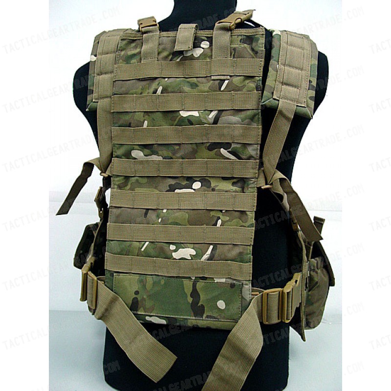 Airsoft Molle Canteen Hydration Combat RRV Vest Multi Camo