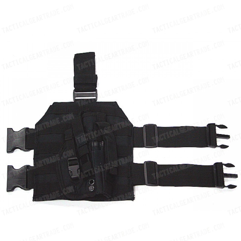 Molle Drop Leg Platform Panel w/Pistol Holster Black