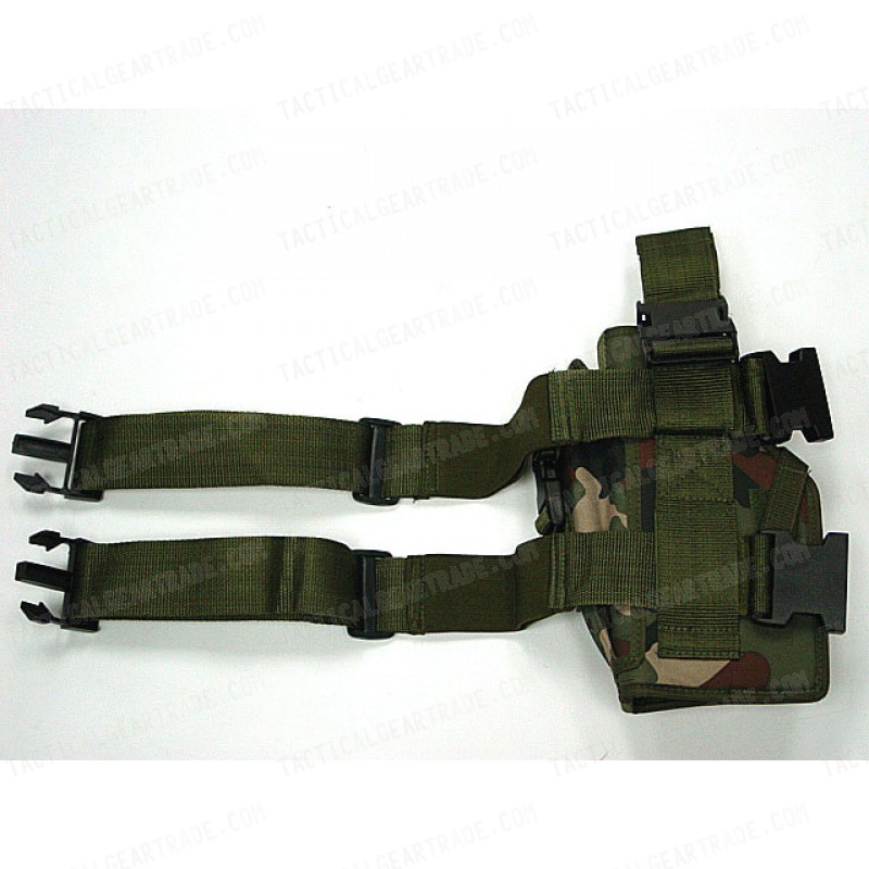 Univeral Drop Leg Large Pistol Frame Holster Camo Woodland