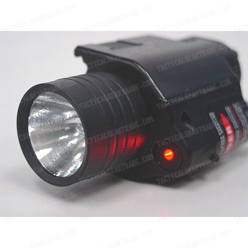 M6 6V 65Lm QD Xenon Tactical Flashlight & Red Laser Sight Black