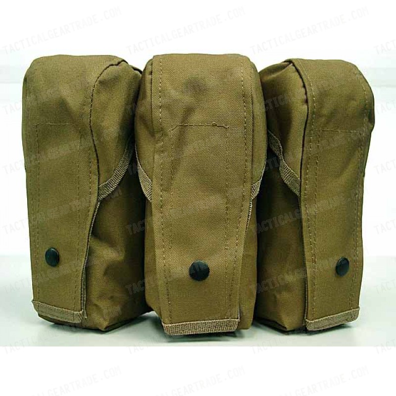 Airsoft Molle Triple AK Magazine Pouch Coyote Brown