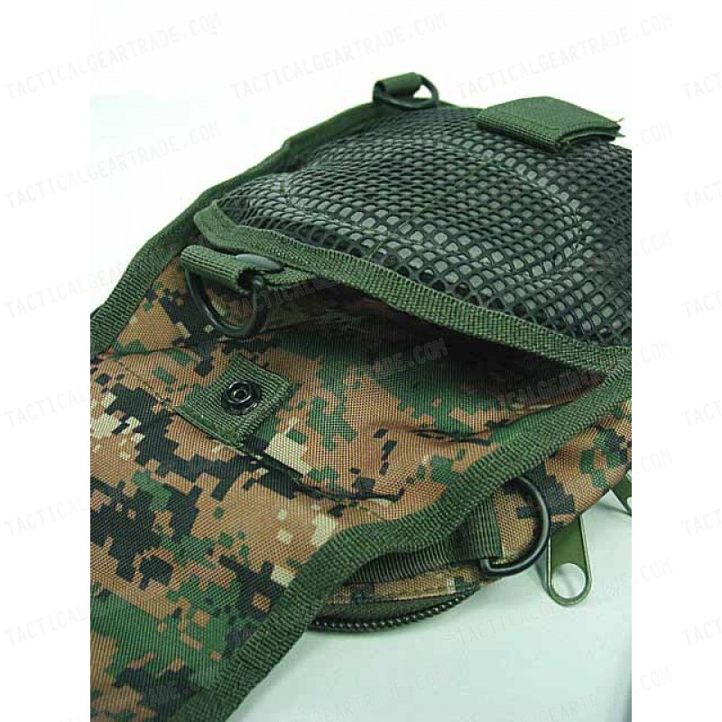 Tactical Utility Gear Shoulder Sling Bag Digital Camo Woodland S