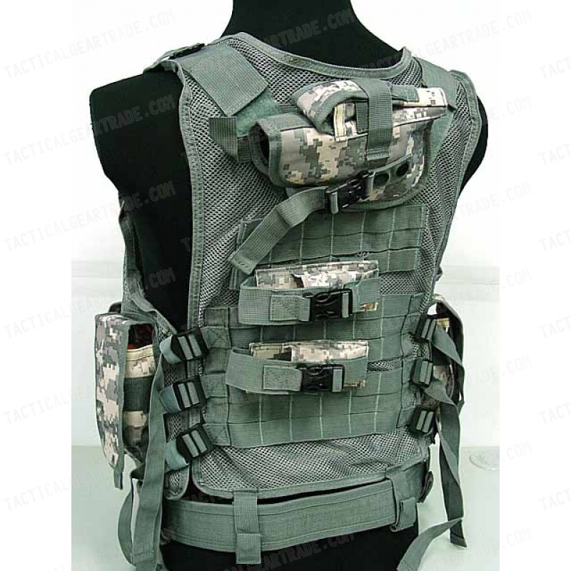 Deluxe Airsoft Tactical Combat Mesh Vest Digital ACU Camo
