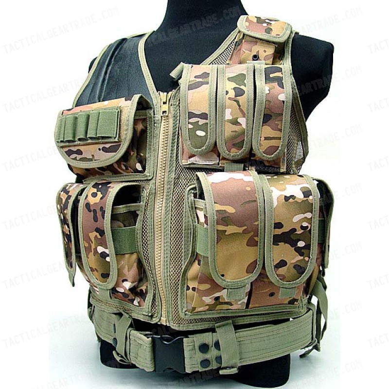 Deluxe Airsoft Tactical Combat Mesh Vest Multi Camo