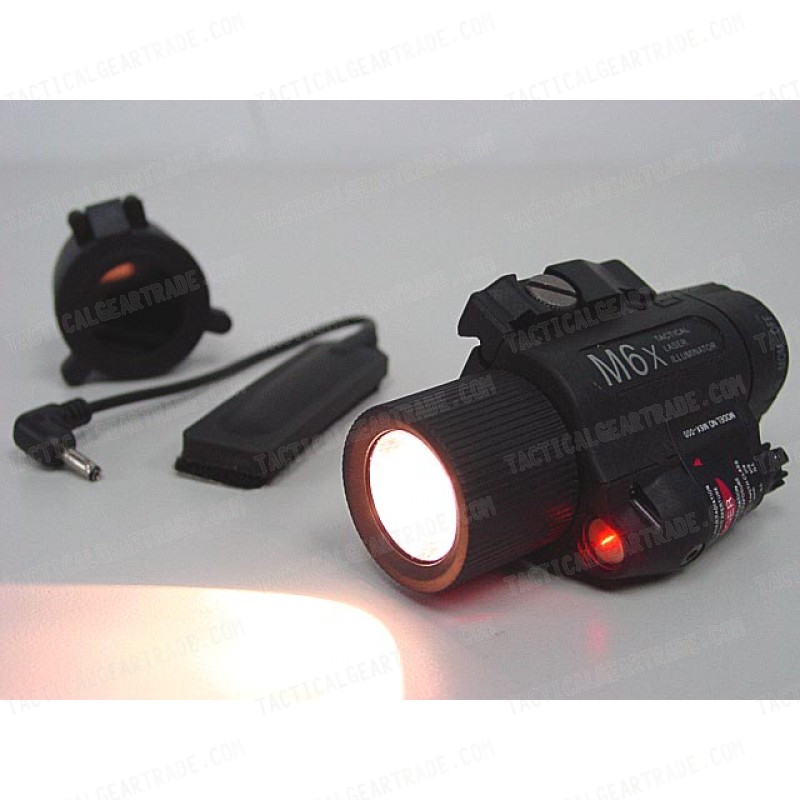 M6X Xenon Flashlight & Red Laser w/ IR Infrared Filter Black