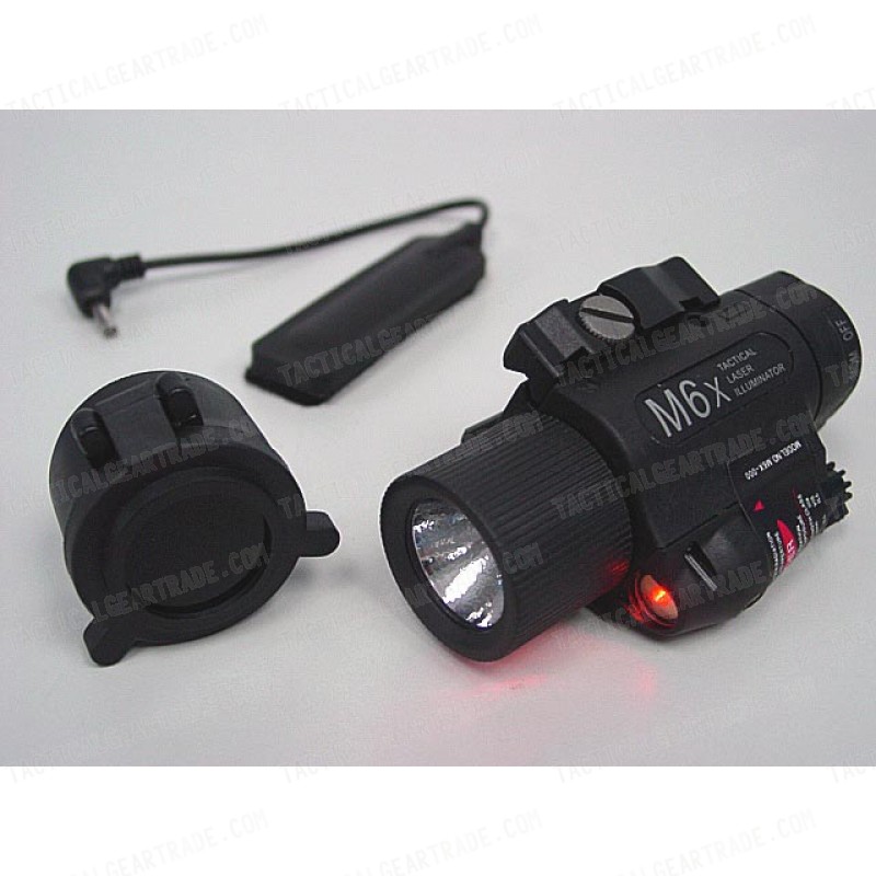 M6X Xenon Flashlight & Red Laser w/ IR Infrared Filter Black