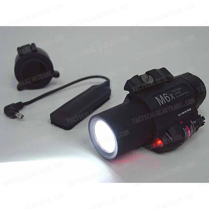 M6X CREE LED Flashlight & Red Laser w/ IR Infrared Filter Black