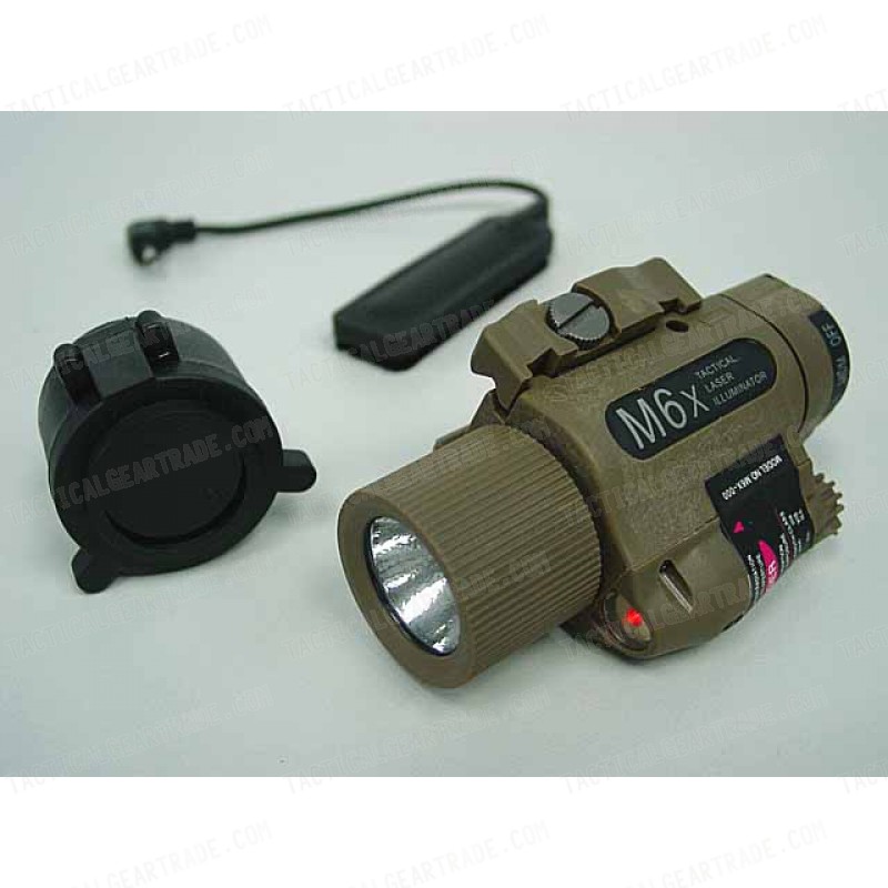 M6X CREE LED Flashlight & Red Laser w/ IR Infrared Filter Tan