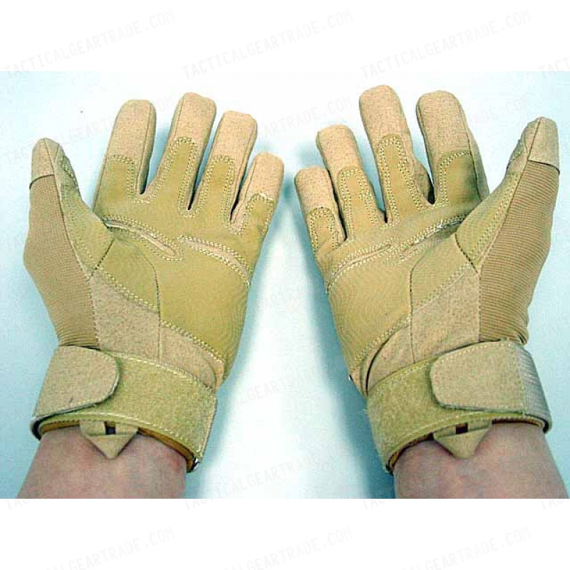 Special Operation Tactical Full Finger Assault Gloves Tan