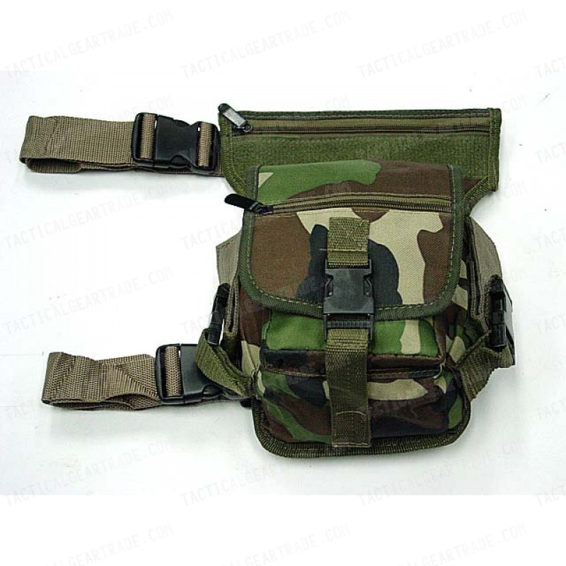 Drop Leg Utility Waist Pouch Carrier Bag Camo Woodland