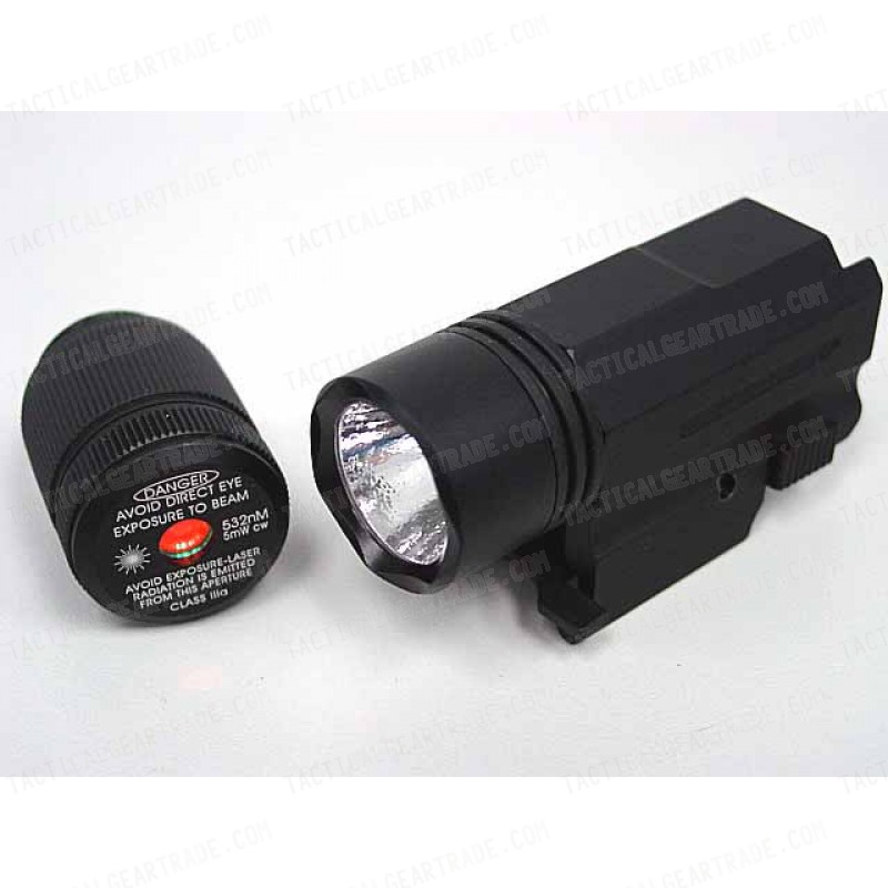 Tactical Pistol CREE LED Flashlight & Green Laser Combo Set