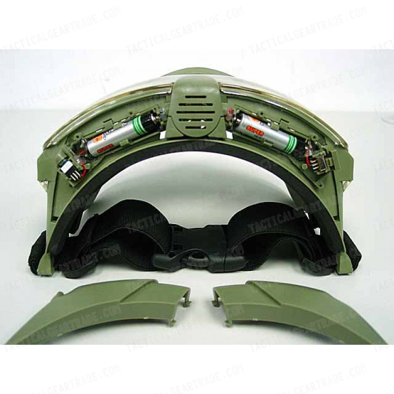 BATTLEAXE Pro-Goggle Full Face Mask with Fan OD