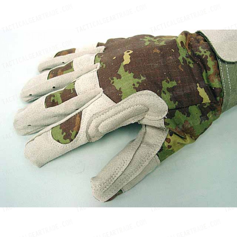 Full Finger Light Weight Duty Gloves Italian Vegetato Camo