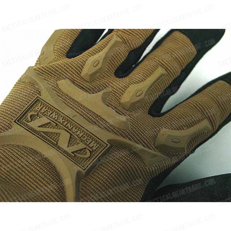 Full Finger Airsoft Tactical M-Pact Style Gloves Coyote Brown