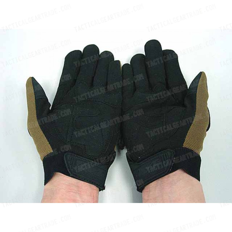 Full Finger Airsoft Tactical M-Pact Style Gloves Coyote Brown