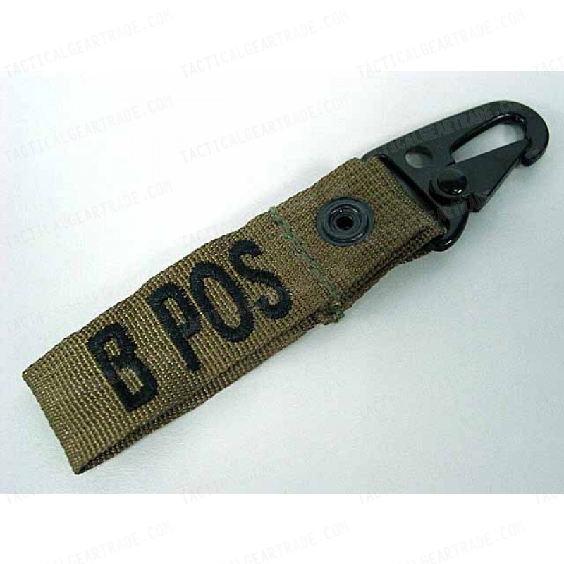 B POS Blood Type Identification Strap Tan