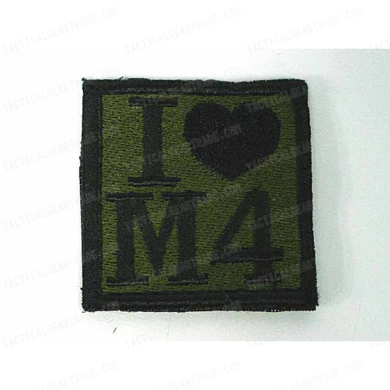 I Love M4 AEG Military Velcro Patch OD