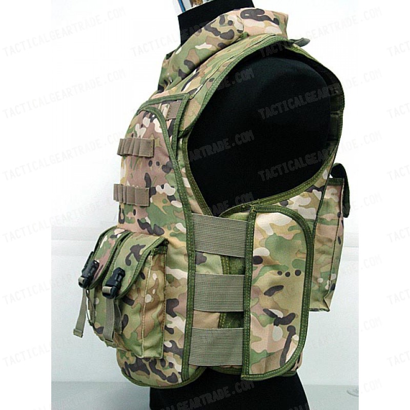 Airsoft Paintball Tactical Combat Assault Vest Multi Camo