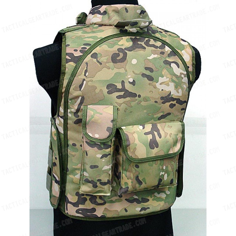 Airsoft Paintball Tactical Combat Assault Vest Multi Camo