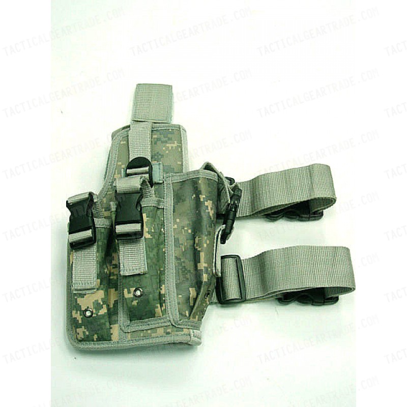 Univeral Drop Leg Large Pistol Frame Holster Digital ACU Camo