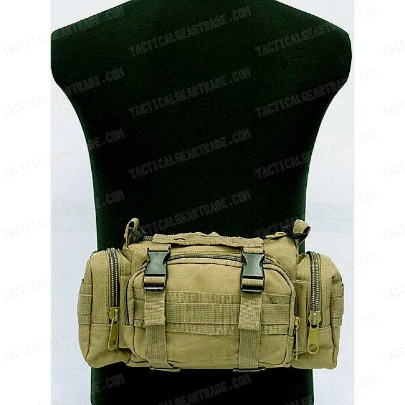 Molle Utility Shoulder Waist Pouch Bag Coyote Brown