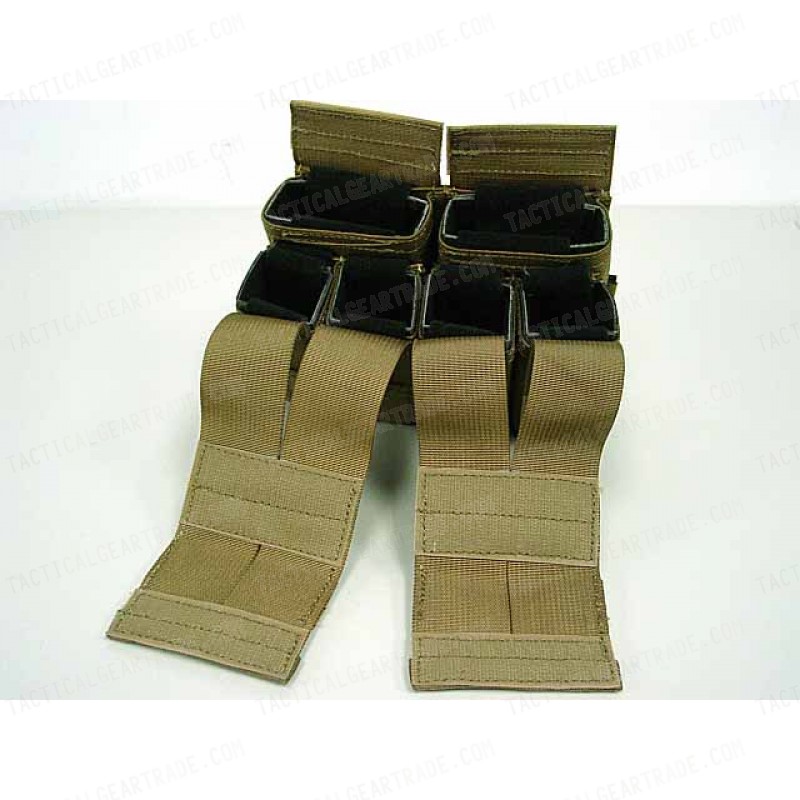 Flyye 1000D Molle Double M4 + Quad Pistol Mag Pouch Coyote Brown