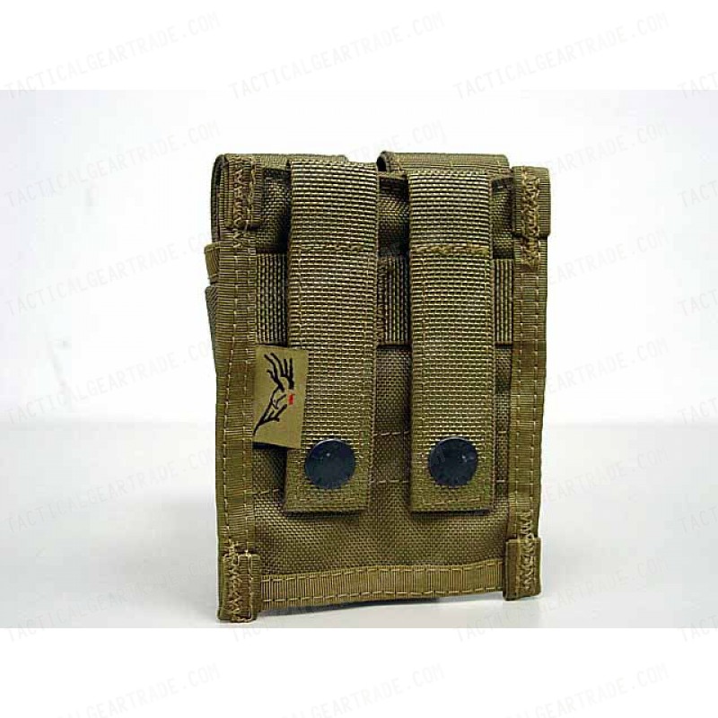 Flyye 1000D Molle Double 9mm Pistol Magazine Pouch Khaki