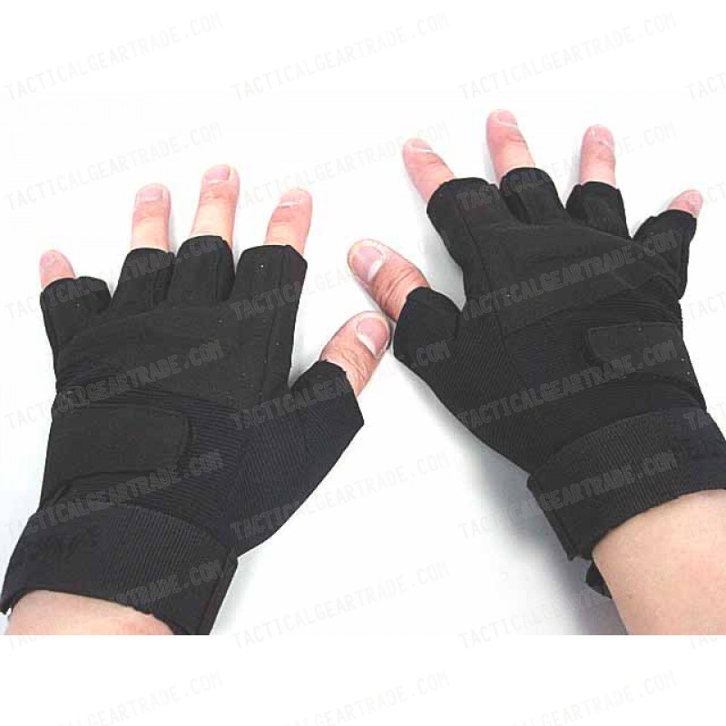 Special Operation Tactical Half Finger Assault Gloves Black