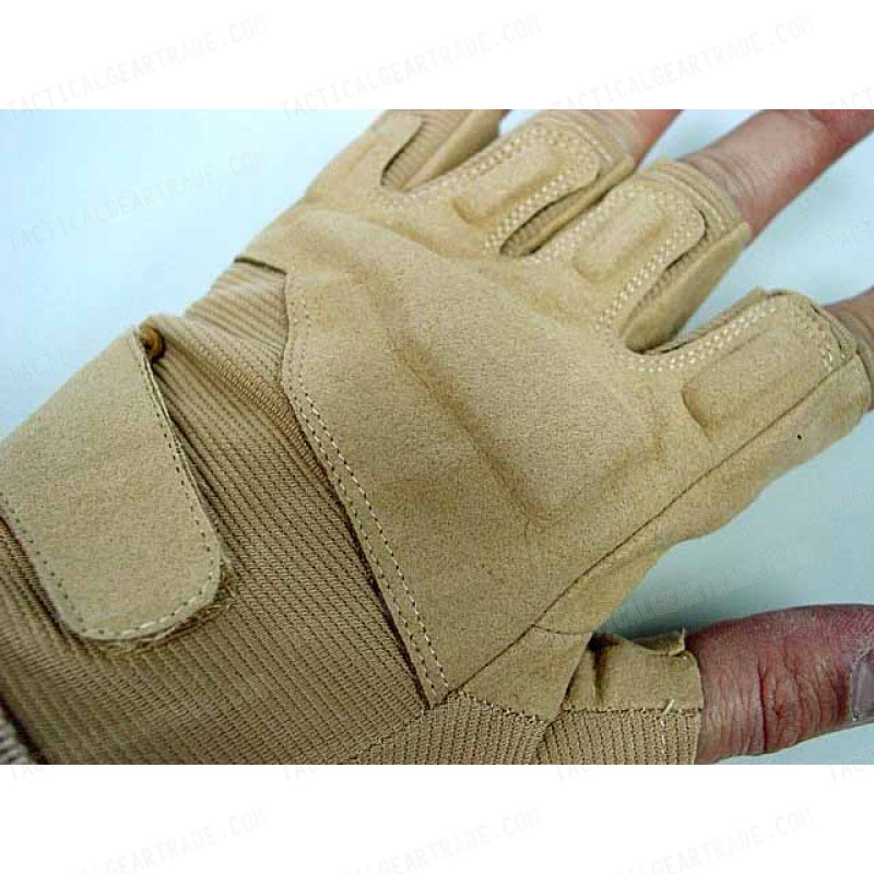 Special Operation Tactical Half Finger Assault Gloves Tan