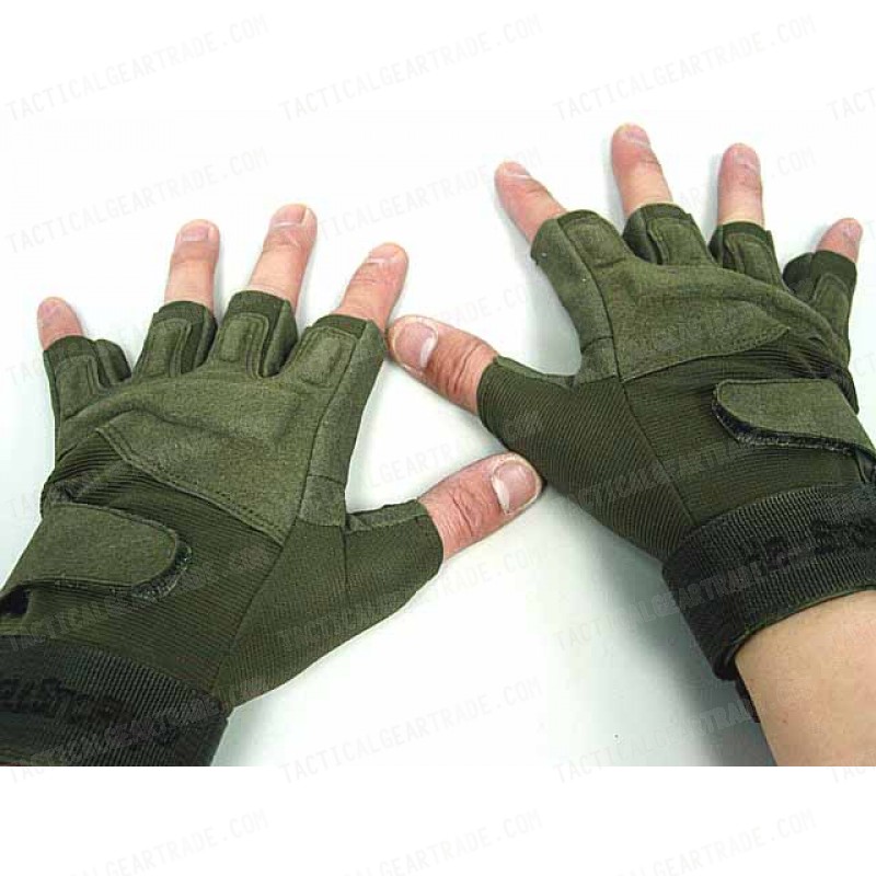 Special Operation Tactical Half Finger Assault Gloves OD