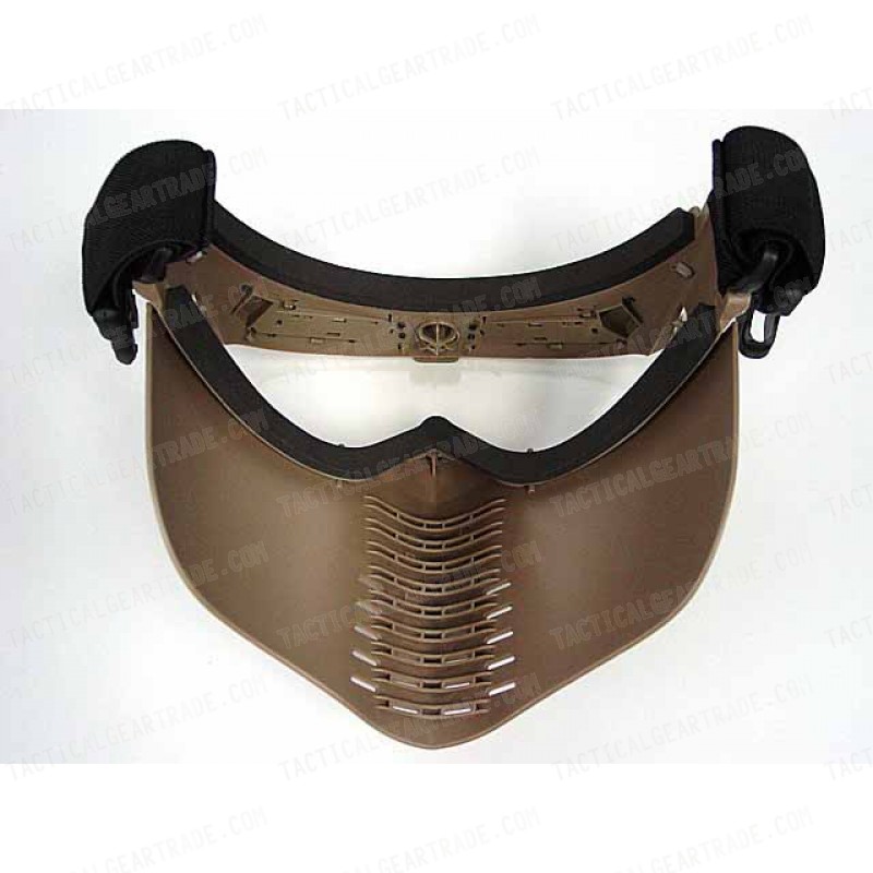 Tan BATTLEAXE 2 Speed Fan Electric Fan Mask Prescription Glasses for Airsoft 