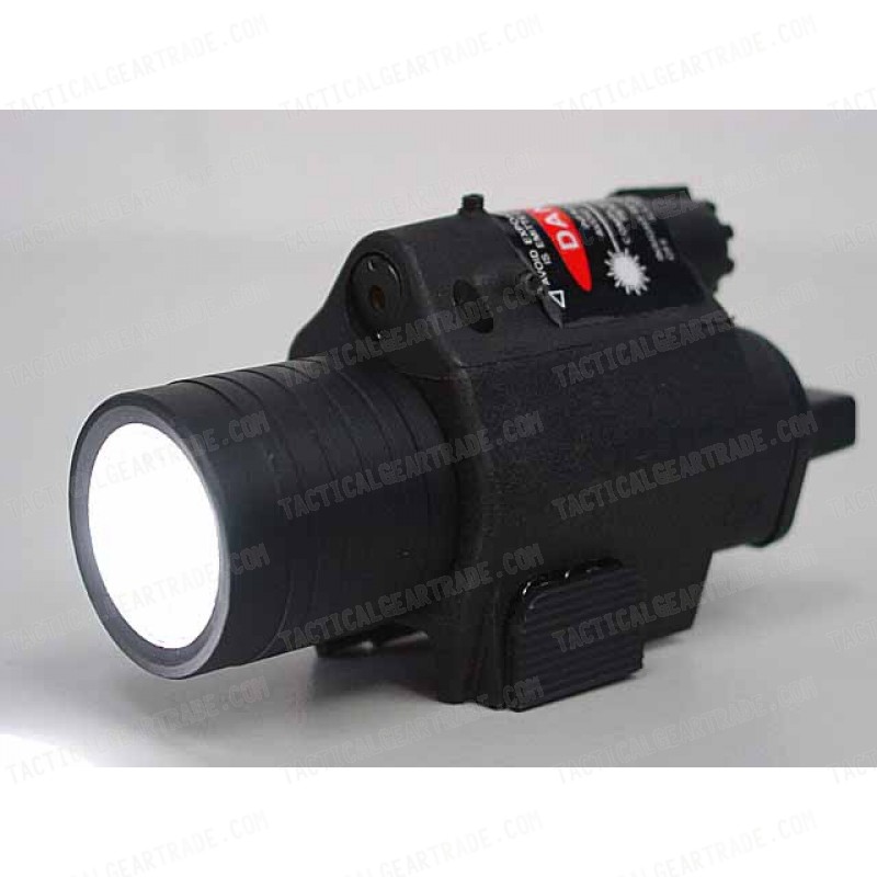 M6 6V 180Lm QD LED Tactical Flashlight & Red Laser Sight Black