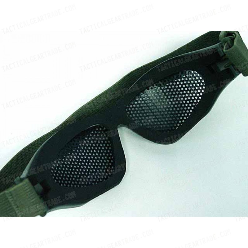 Airsoft Paintball No Fog Metal Mesh Goggle Glasses OD