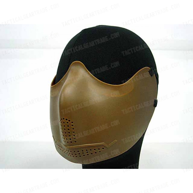 Airsoft X-Eye Half Face Mouth Protector Iron Mask Tan