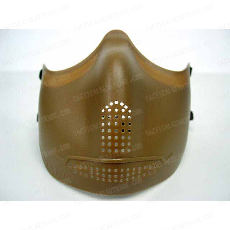 Airsoft X-Eye Half Face Mouth Protector Iron Mask Tan