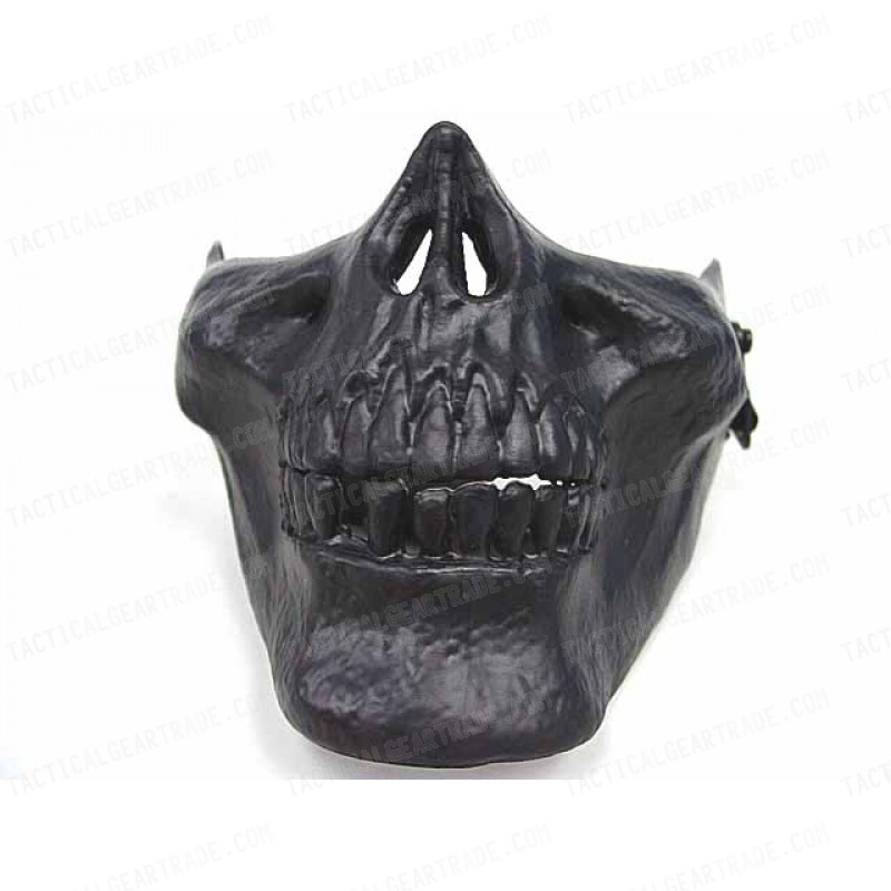 Airsoft Skull Skeleton Half Face Protector Mask Black