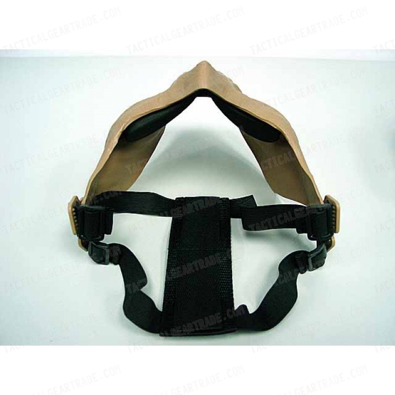 Airsoft Skull Skeleton Half Face Protector Mask Tan