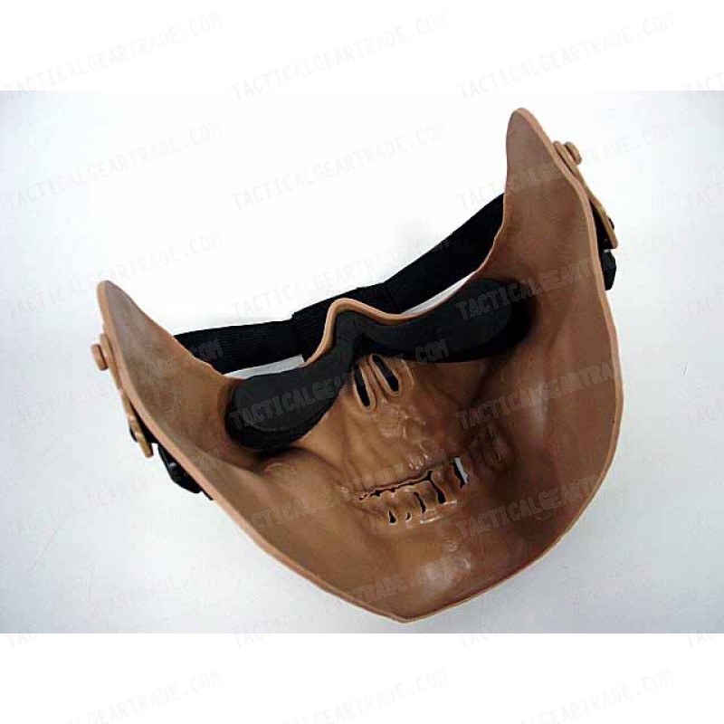 Airsoft Skull Skeleton Half Face Protector Mask Brown