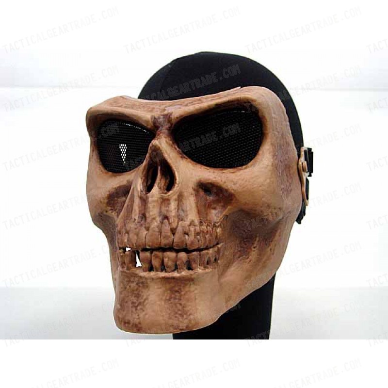 Airsoft Skull Skeleton Full Face Protector Mask Brown