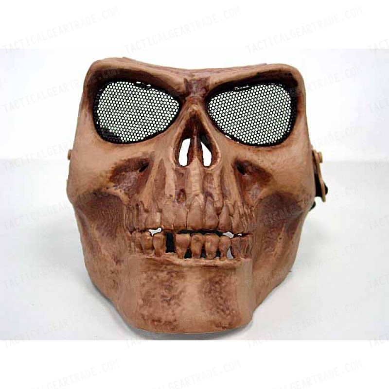Airsoft Skull Skeleton Full Face Protector Mask Brown