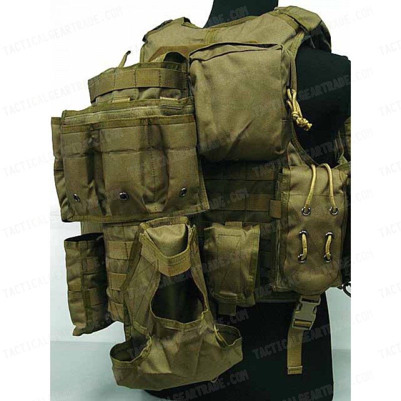 Molle 900D RAV Tactical Carrier Vest with 20 Pouch Coyote Brown